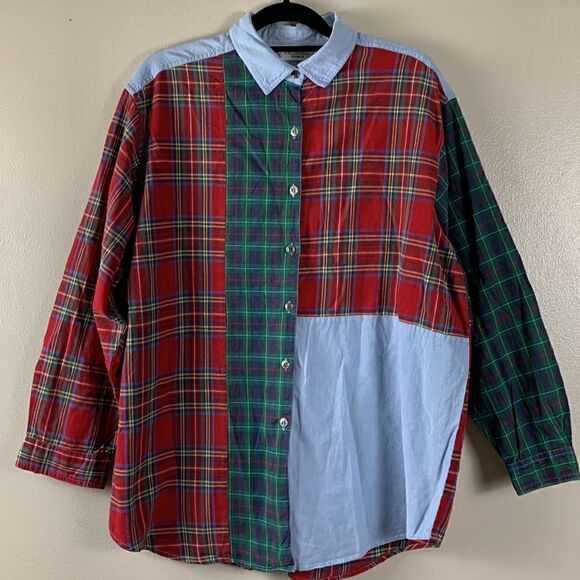 Women’s STUDIO COLLECTION WOMAN size 20W COTTON plaid button down - Picture 3 of 5